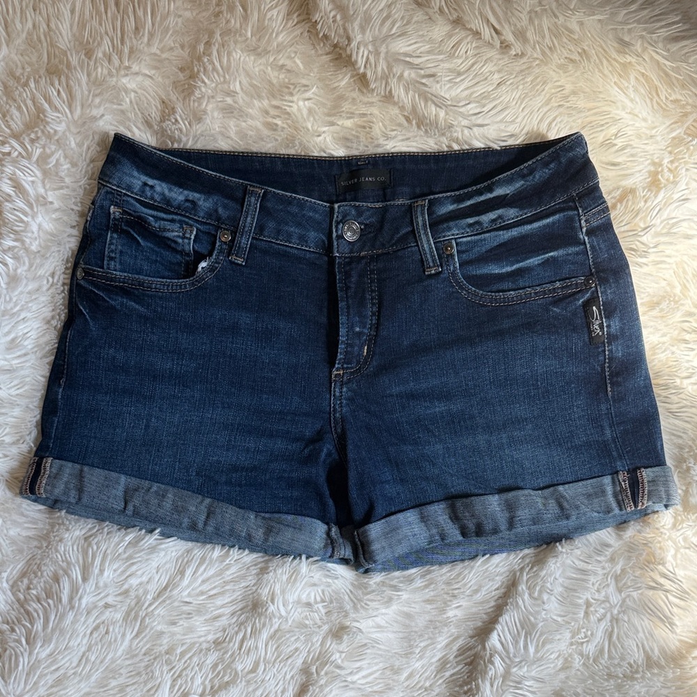 Silver Jeans Dark Blue Jean Shorts